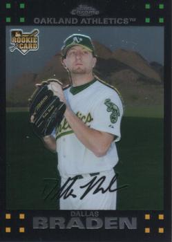 2007 Topps Updates & Highlights - Chrome Refractor Rookies #TRC17 Dallas Braden Front