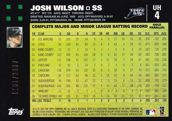 2007 Topps Updates & Highlights - Gold #UH4 Josh Wilson Back