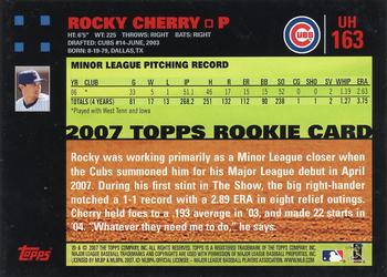 2007 Topps Updates & Highlights - Red Back #UH163 Rocky Cherry Back