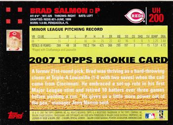2007 Topps Updates & Highlights - Red Back #UH200 Brad Salmon Back