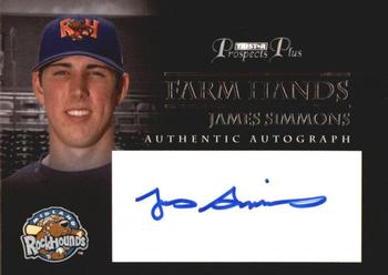 2007 TriStar Prospects Plus - Farm Hands Autographs #FH-JS2 James Simmons Front