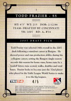 2007 TriStar Prospects Plus - Orange #3 Todd Frazier Back