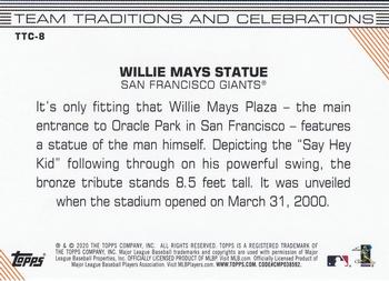 2020 Topps Opening Day - Team Traditions and Celebrations #TTC-8 Willie Mays Statue Back