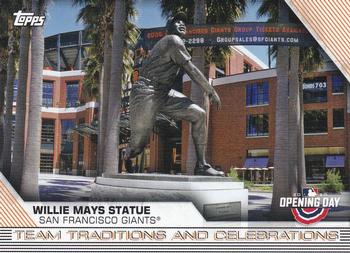 2020 Topps Opening Day - Team Traditions and Celebrations #TTC-8 Willie Mays Statue Front