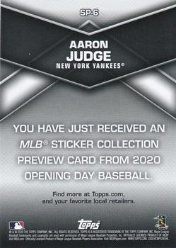 2020 Topps Opening Day - 2020 Topps Sticker Collection Preview #SP-6 Aaron Judge Back