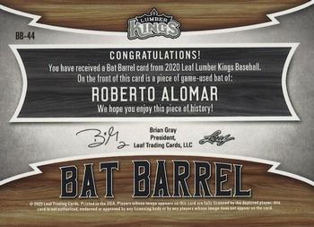 2020 Leaf Lumber Kings - Bat Barrel Relics #BB-44 Roberto Alomar Back