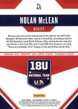 2020 Panini USA Baseball Stars & Stripes - Base (Retail) #45 Nolan McLean Back