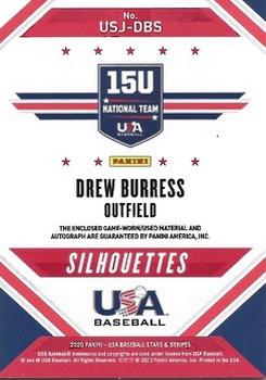 2020 Panini USA Baseball Stars & Stripes - USA BB Silhouettes Signatures Jerseys #USJ-DBS Drew Burress Back