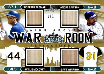 2020 Leaf Lumber Kings - W.A.R. Room Relics Gold #WR-09 Roberto Alomar / Andre Dawson / Willie McCovey / Dave Winfield Front