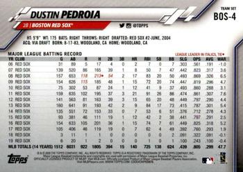 2020 Topps Boston Red Sox #BOS-4 Dustin Pedroia Back