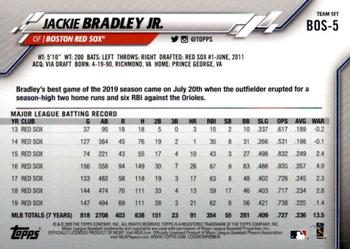 2020 Topps Boston Red Sox #BOS-5 Jackie Bradley Jr. Back