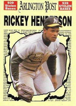 1990 Arlington Post (unlicensed) #NNO Rickey Henderson Front