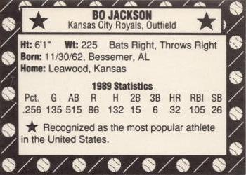 1990 Arlington Post (unlicensed) #NNO Bo Jackson Back