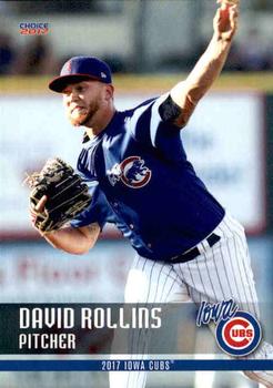 2017 Choice Iowa Cubs #21 David Rollins Front