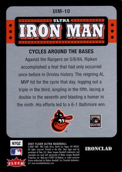 2007 Ultra - Ultra Iron Man #UIM-10 Cal Ripken Jr. Back