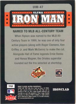 2007 Ultra - Ultra Iron Man #UIM-47 Cal Ripken Jr. Back