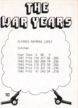 1977 TCMA The War Years - Black Border #10 Al Lopez Back