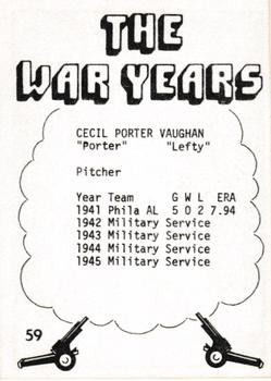 1977 TCMA The War Years - Black Border #59 Cecil Porter Vaughan Back