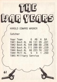 1977 TCMA The War Years - Black Border #61 Harold Wagner Back