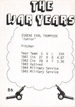 1977 TCMA The War Years - Black Border #86 Junior Thompson Back