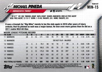 2020 Topps Minnesota Twins #MIN-15 Michael Pineda Back
