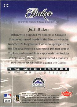 2007 Ultra - Retail #212 Jeff Baker Back