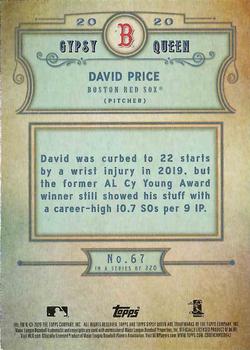 2020 Topps Gypsy Queen - Green #67 David Price Back