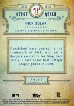 2020 Topps Gypsy Queen - Green #98 Nick Solak Back