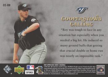 2007 Upper Deck - Cooperstown Calling #CC-RH Roy Halladay Back