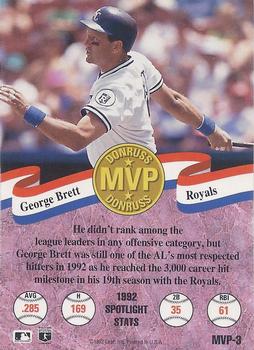 1993 Donruss - MVPs #MVP-3 George Brett Back