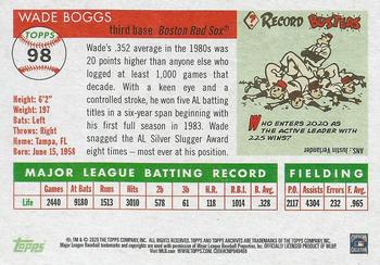 2020 Topps Archives #98 Wade Boggs Back