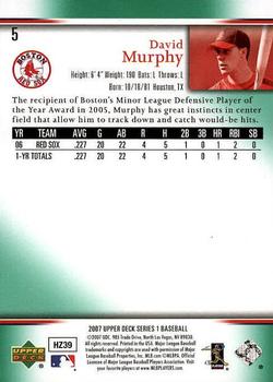 2007 Upper Deck - Predictor Edition Green #5 David Murphy Back