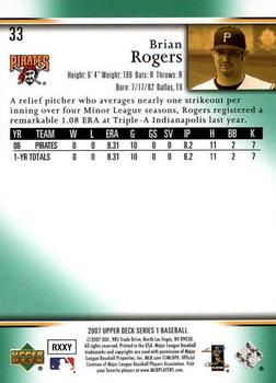 2007 Upper Deck - Predictor Edition Green #33 Brian Rogers Back