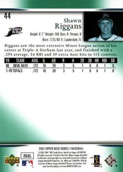 2007 Upper Deck - Predictor Edition Green #44 Shawn Riggans Back