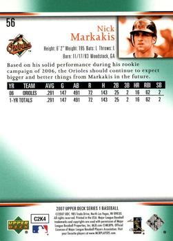 2007 Upper Deck - Predictor Edition Green #56 Nick Markakis Back