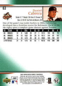 2007 Upper Deck - Predictor Edition Green #63 Daniel Cabrera Back