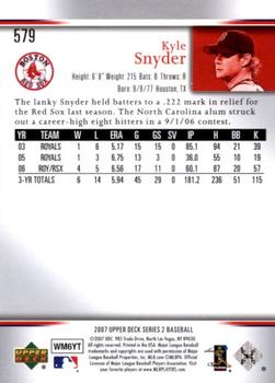 2007 Upper Deck - Predictor Edition Silver #579 Kyle Snyder Back