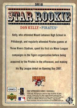 2007 Upper Deck - Star Rookies #SR18 Don Kelly Back