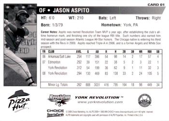 2009 Choice York Revolution #1 Jason Aspito Back