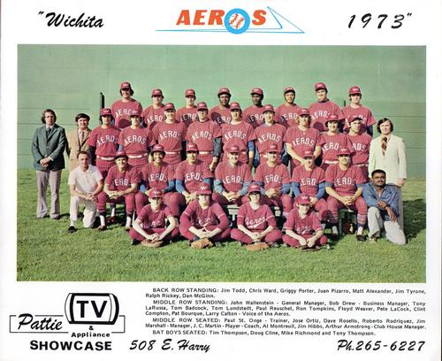 1973  Pattie TV & Appliance Wichita Aeros Team Photo #NNO Wichita Aeros Team Photo Front