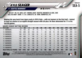 2020 Topps Seattle Mariners #SEA-5 Kyle Seager Back