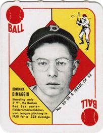 1951 Topps Red Backs #20 Dominic DiMaggio Front
