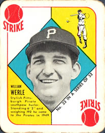 1951 Topps Red Backs #33 William Werle Front