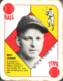 1951 Topps Red Backs #41 Whitey Lockman Front