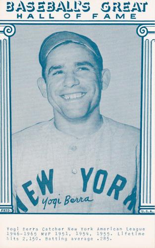 1977 Baseball's Great Hall of Fame Exhibits - Blue #NNO Yogi Berra Front
