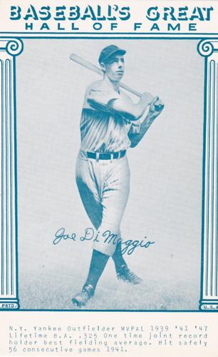 1977 Baseball's Great Hall of Fame Exhibits - Blue #NNO Joe DiMaggio Front