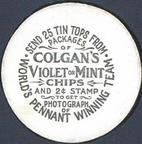 1913 Colgan's Chips Tin Tops (E270-2) #NNO Eddie Cicotte Back