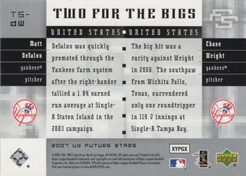 2007 Upper Deck Future Stars - Two for the Bigs #TS-DW Matt DeSalvo / Chase Wright Back