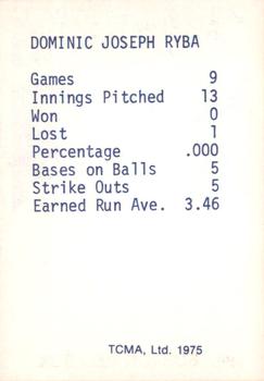 1975 TCMA 1946 Boston Red Sox (Blue Names) #NNO Mike Ryba Back