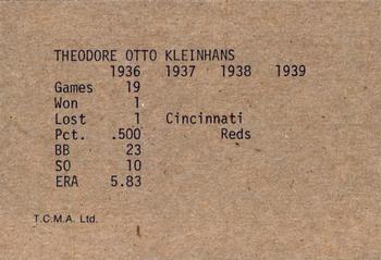 1983 TCMA 1936-39 New York Yankee Dynasty #NNO Ted Kleinhans Back